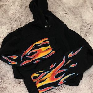 black cropped hoodie